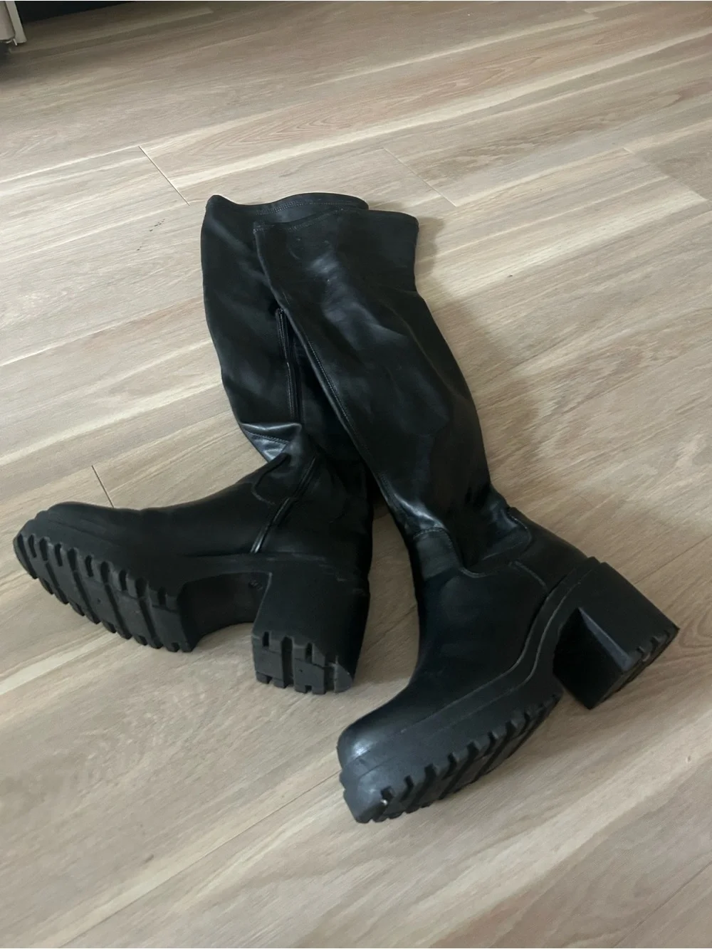 Diba Black Over-the-Knee Platform Boots